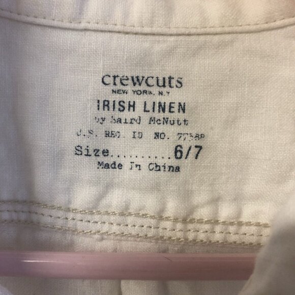 Crewcuts Size 6/7 Irish Linen Button Up Shirt - Picture 3 of 6